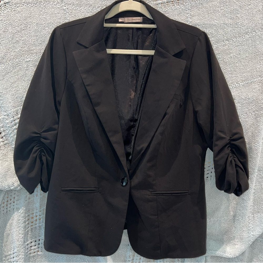 Maurices Black Blazer with cinched Sleeves